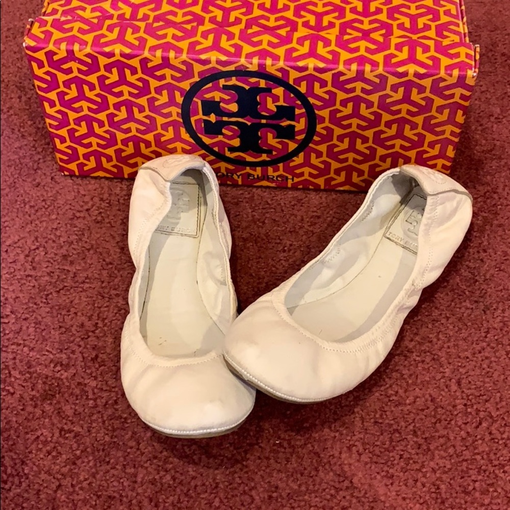 White Tory Burch flats